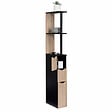 ID MARKET - Meuble WC étagère WILLY bois 3 portes noir et hêtre - vignette