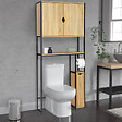 ID MARKET - Meuble WC 3 en 1 avec armoires de rangement DETROIT design industriel - vignette