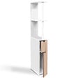 ID MARKET - Meuble WC étagère WILLY bois 2 portes blanc et hêtre - vignette