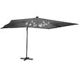 ID MARKET - Parasol déporté inclinable rotatif 360 CALVI LED gris 3x4 M avec housse - vignette