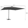 ID MARKET - Parasol déporté inclinable rotatif 360 CALVI LED gris 3x4 M avec housse - vignette