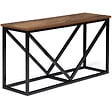 ID MARKET - Range bûches horizontal HAWKINS acier noir plateau bois foncé pour cheminée - vignette