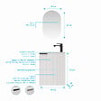 AURLANE - Ensemble meuble lave mains MDF ondulé blanc 40x50x22cm et miroir ovale - MILO - vignette
