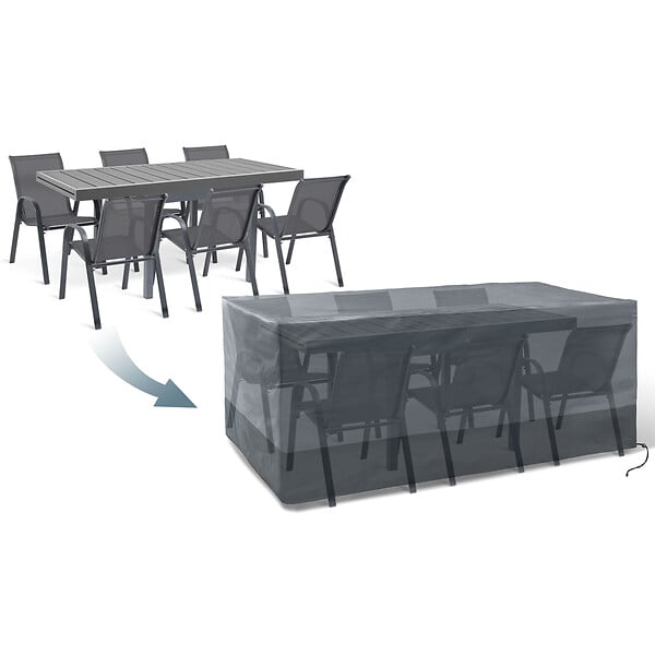ID MARKET - Housse de protection pour table de jardin rectangulaire 250 x 200 x 74 cm - large