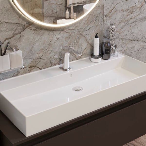 SWISS AQUA TECHNOLOGIES - Swiss Aqua Technologies set mitigeur lavabo sans vidage + mitigeur cuisine 36,3 cm avec bras pivotant, chrome (SATBSUR271CR) - large