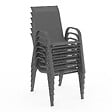 ID MARKET - Salon de jardin MADRID table 150 CM et 6 chaises empilables gris anthracite - vignette