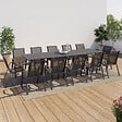 ID MARKET - Salon de jardin POLY table extensible 135-270 CM et 12 chaises gris foncé - vignette
