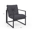 ID MARKET - Salon de jardin bas NAIROBI 6 places en acier gris anthracite - vignette