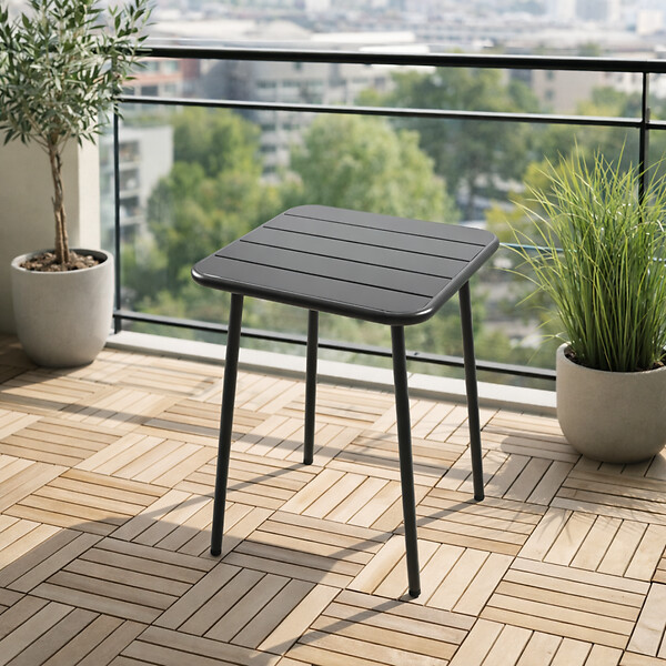 CONCEPT USINE - Table carrée 2 places 50x50cm gris foncé BERGAME - large