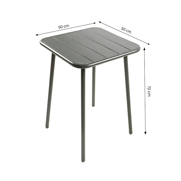 CONCEPT USINE - Table carrée 2 places 50x50cm gris foncé BERGAME - large