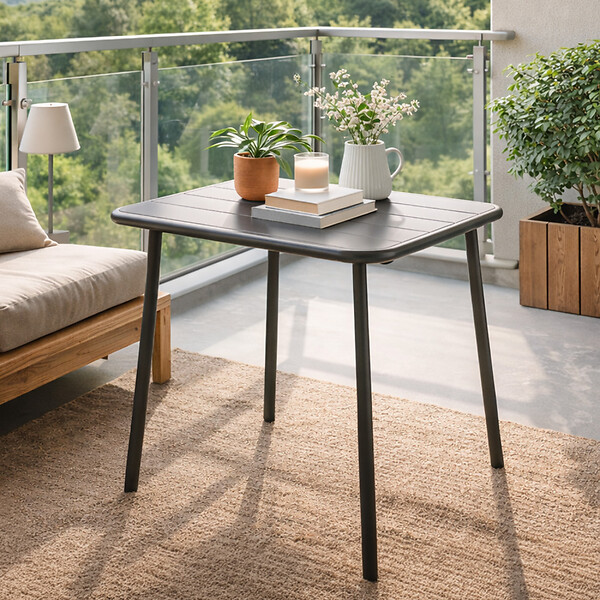 CONCEPT USINE - Table carrée 2 places 50x50cm gris foncé BERGAME - large