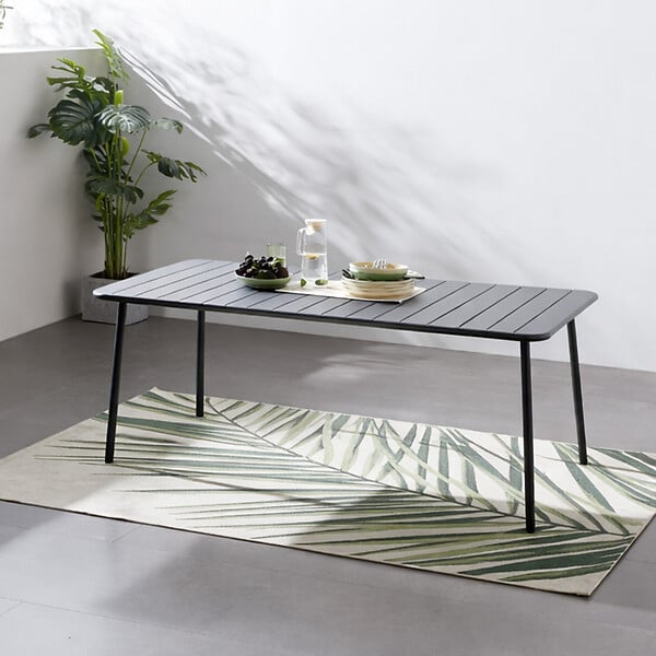 CONCEPT USINE - Table de jardin 6 places 160cm gris foncé BERGAME - large