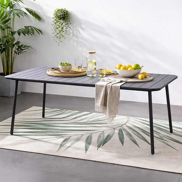 CONCEPT USINE - Table de jardin 6 places 160cm gris foncé BERGAME - large