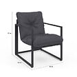 ID MARKET - Salon de jardin bas NAIROBI 4 places en acier gris anthracite - vignette