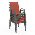 ID MARKET - Salon de jardin MADRID table 150 CM et 6 chaises empilables terracotta - vignette