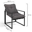 ID MARKET - Salon de jardin bas NAIROBI 8 places salon d'angle en acier gris anthracite - vignette