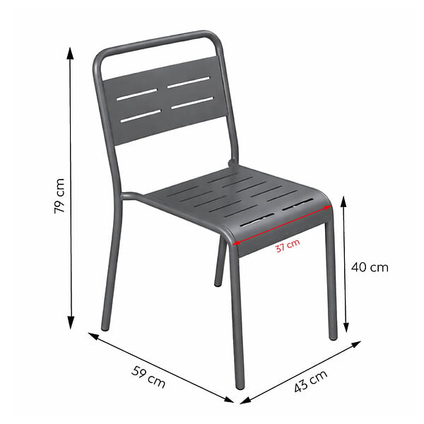 CONCEPT USINE - Ensemble table de jardin 120 cm et 4 chaises BERGAME - large