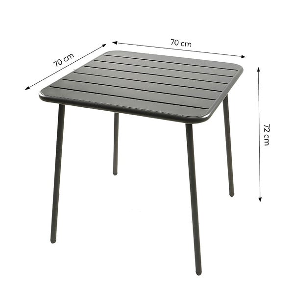 CONCEPT USINE - Ensemble table de jardin carrée 70cm et 4 chaises BERGAME - large