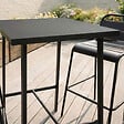 CONCEPT USINE - Ensemble table de bar et 2 chaises hautes d'extérieur gris foncé BERGAME - vignette