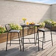 CONCEPT USINE - Ensemble table de bar et 2 chaises hautes d'extérieur gris foncé BERGAME - vignette