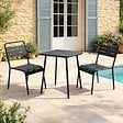 CONCEPT USINE - Ensemble table de jardin carrée 50cm et 2 chaises BERGAME - vignette