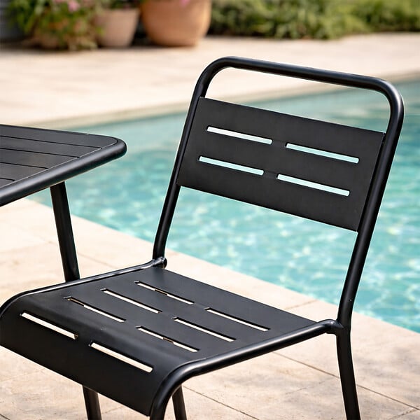 CONCEPT USINE - Ensemble table de jardin carrée 50cm et 2 chaises BERGAME - large