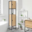 ID MARKET - Meuble colonne salle de bain DETROIT 2 portes design industriel - vignette