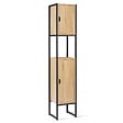 ID MARKET - Meuble colonne salle de bain DETROIT 2 portes design industriel - vignette