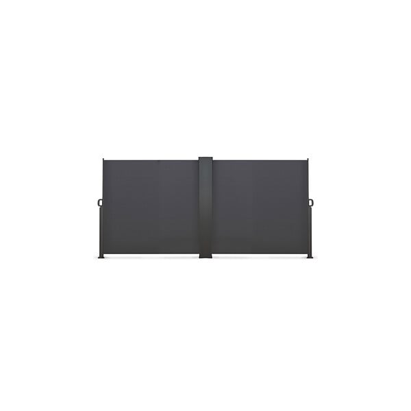 ID MARKET - Paravent extérieur rétractable double 180 x 800 CM gris anthracite store latéral - large
