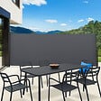 ID MARKET - Paravent extérieur rétractable 180 x 400 CM gris anthracite store latéral - vignette