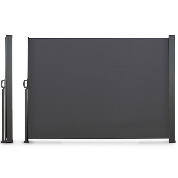 ID MARKET - Paravent extérieur rétractable 180 x 300 CM gris anthracite store latéral - large
