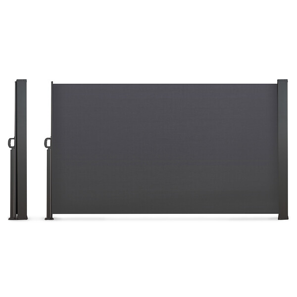 ID MARKET - Paravent extérieur rétractable 200 x 400 CM gris anthracite store latéral - large