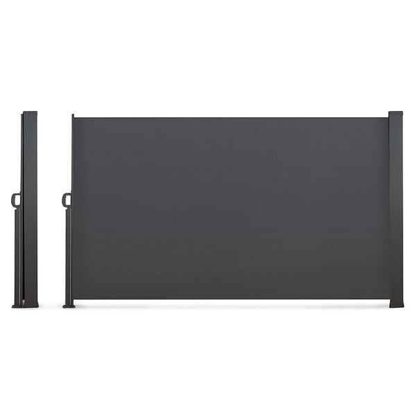 ID MARKET - Paravent extérieur rétractable 160 x 500 CM gris anthracite store latéral - large