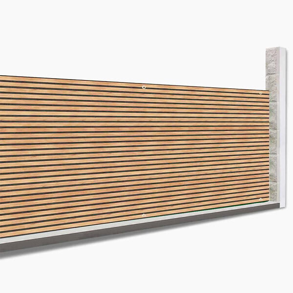 ID MARKET - Brise vue occultant 1,5 x 10 M effet claustra en bois 160 gr/m² - large