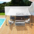 ID MARKET - Voile d'ombrage rectangulaire design ombrière camouflage 4x6 M blanc - vignette