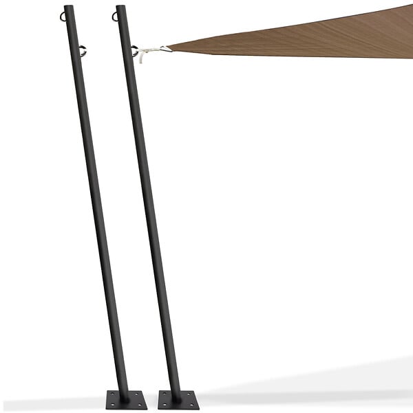 ID MARKET - Lot de 2 mâts de fixation pour voile d'ombrage H.220 CM poteaux et bases acier - large