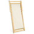 ID MARKET - Lot de 2 chaises longues pliantes chilienne bois toile écrue - vignette