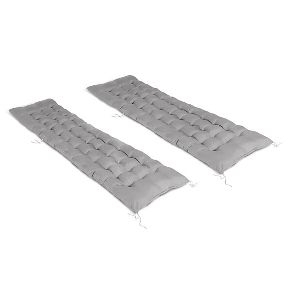 ID MARKET - Lot de 2 coussins universels de transat ADAM 180 cm gris - large