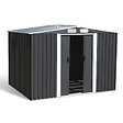 ID MARKET - Abri de jardin 5,3 M² gris en acier galvanisé avec base - vignette