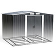 ID MARKET - Abri de jardin 5,3 M² gris en acier galvanisé avec base - vignette