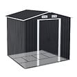 ID MARKET - Abri de jardin 3,7M² gris en acier galvanisé avec base - vignette