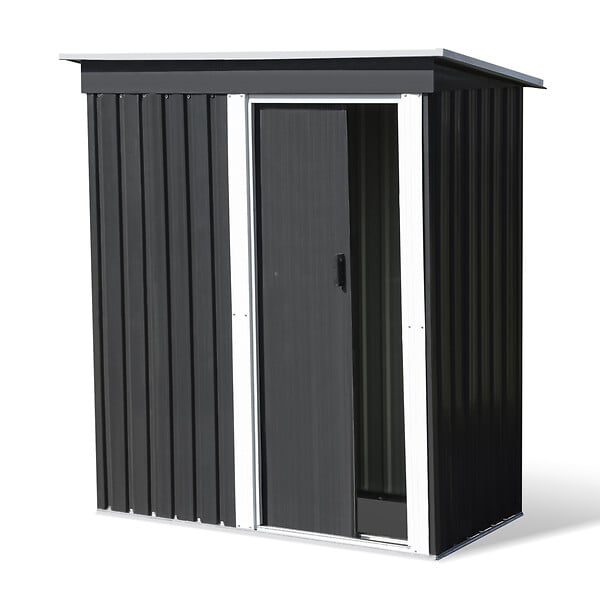 ID MARKET - Abri de jardin 1,3 m² gris en acier galvanisé - large