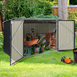 ID MARKET - Abri de jardin en métal gris anthracite verrouillable multi-rangement pour stockage vélos, outils, poubelles - vignette