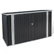 ID MARKET - Abri de jardin en métal gris anthracite verrouillable multi-rangement pour stockage vélos, outils, poubelles - vignette