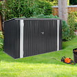 ID MARKET - Abri de jardin en métal gris anthracite verrouillable multi-rangement pour stockage vélos, outils, poubelles - vignette