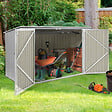 ID MARKET - Abri de jardin en métal gris clair verrouillable multi-rangement stockage vélos, outils, poubelles - vignette