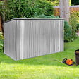 ID MARKET - Abri de jardin en métal gris clair verrouillable multi-rangement stockage vélos, outils, poubelles - vignette