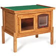 ID MARKET - Niche autochauffante en bois pour chat avec porte et fenêtre - vignette