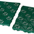 ID MARKET - Lot de 10 dalles caillebotis de jardin vert 29.5x29.5 CM - vignette