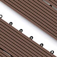ID MARKET - Lot de 5 dalles de terrasse rectangulaire WODHY clipsables bois composite taupe 60 x 30 cm - vignette